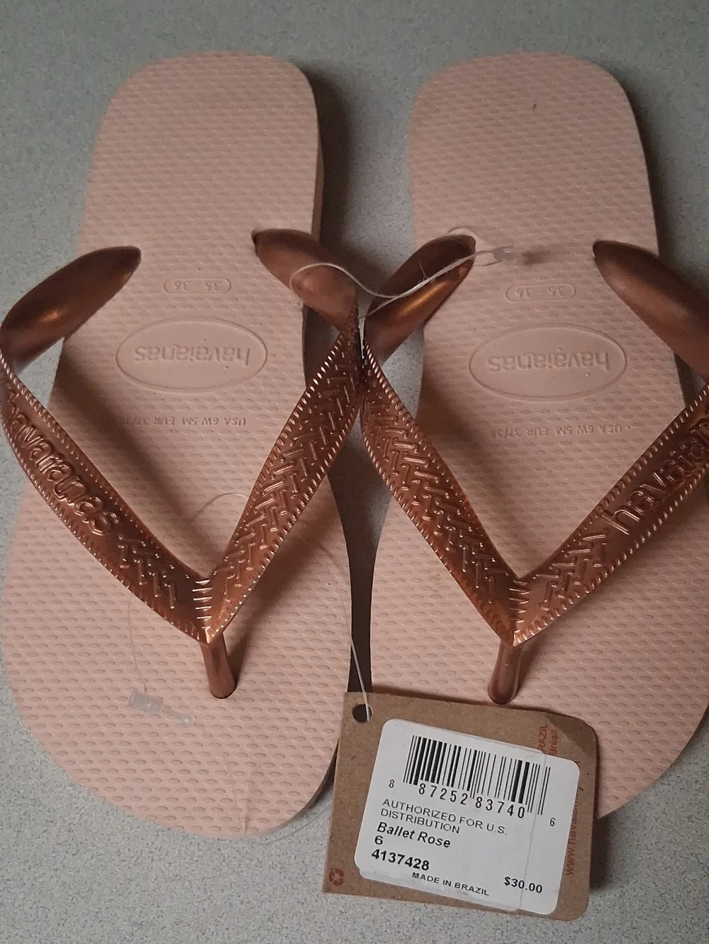 BNWT Havaianas Women’s FLIP FLOP SIZE 6 IN BALLET ROSE